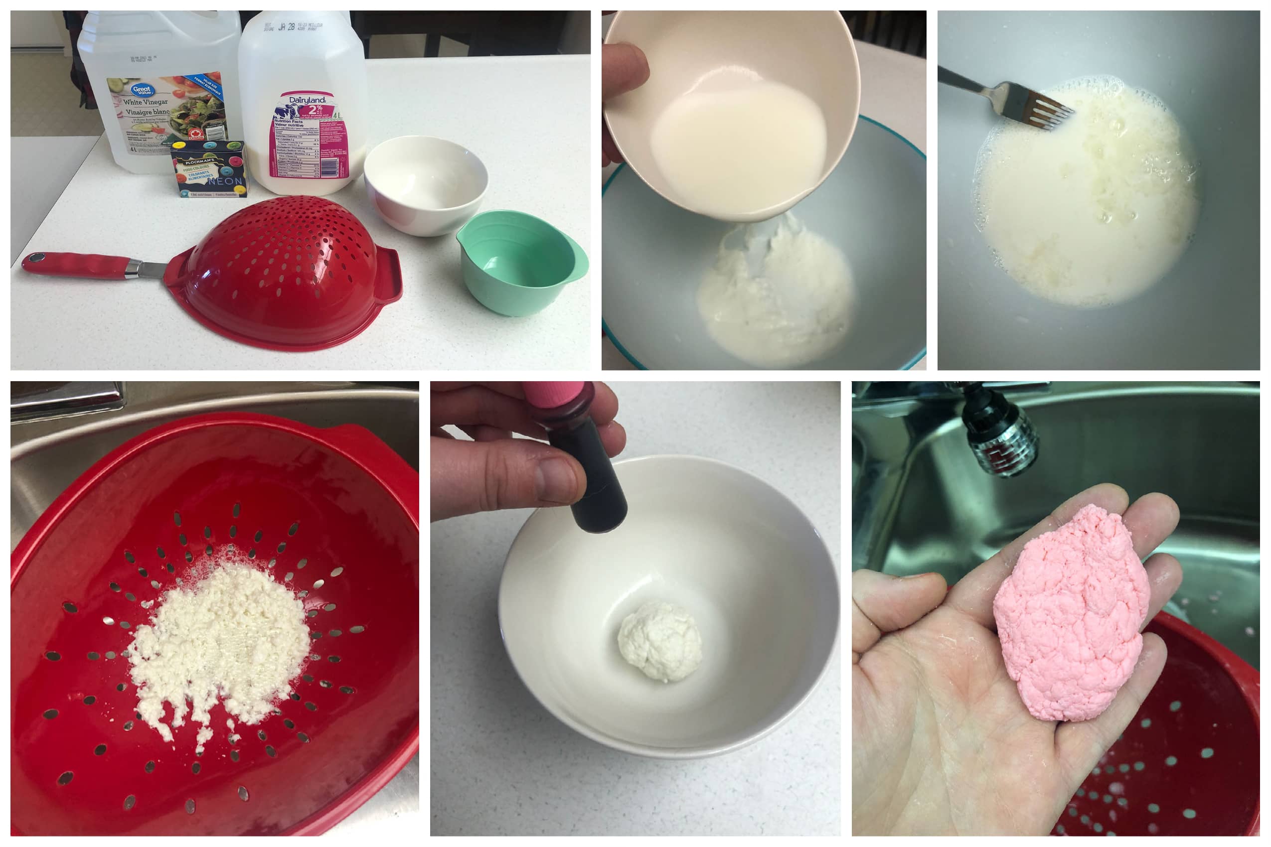 Plastic Milk Experiment Ingredients & Process